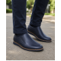 pantofi barbati bleumarin din piele naturala tip slip-on cu talpa confort 330EBLUE